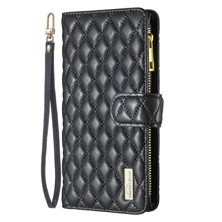 For Realme C30 Diamond Lattice Zipper Wallet Leather Flip Phone Case(Black) Eurekaonline