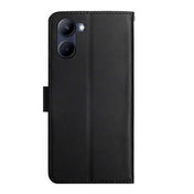 For Realme C33 Genuine Leather Fingerprint-proof Flip Phone Case(Black) Eurekaonline