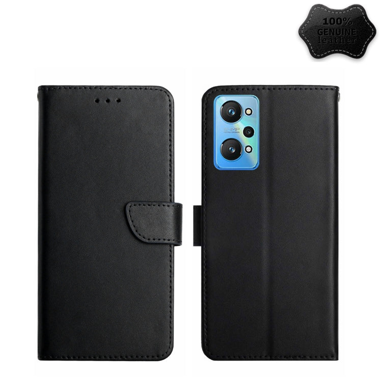 For Realme GT Neo2 Genuine Leather Fingerprint-proof Horizontal Flip Phone Case(Black) Eurekaonline