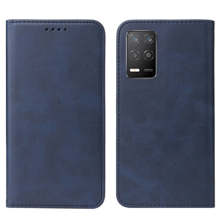 For Realme Q3 5G / V13 5G / Q3i 5G / 8 5G / Narzo 30 5G Magnetic Closure Leather Phone Case(Blue) Eurekaonline