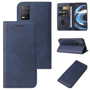 For Realme Q3 5G / V13 5G / Q3i 5G / 8 5G / Narzo 30 5G Magnetic Closure Leather Phone Case(Blue) Eurekaonline