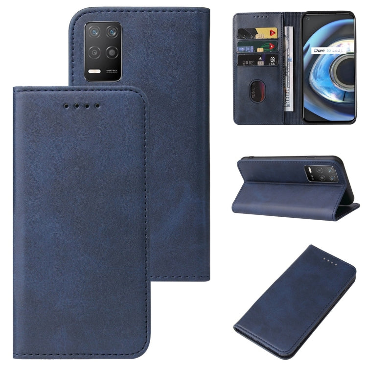  Narzo 30 5G Magnetic Closure Leather Phone Case(Blue) Eurekaonline