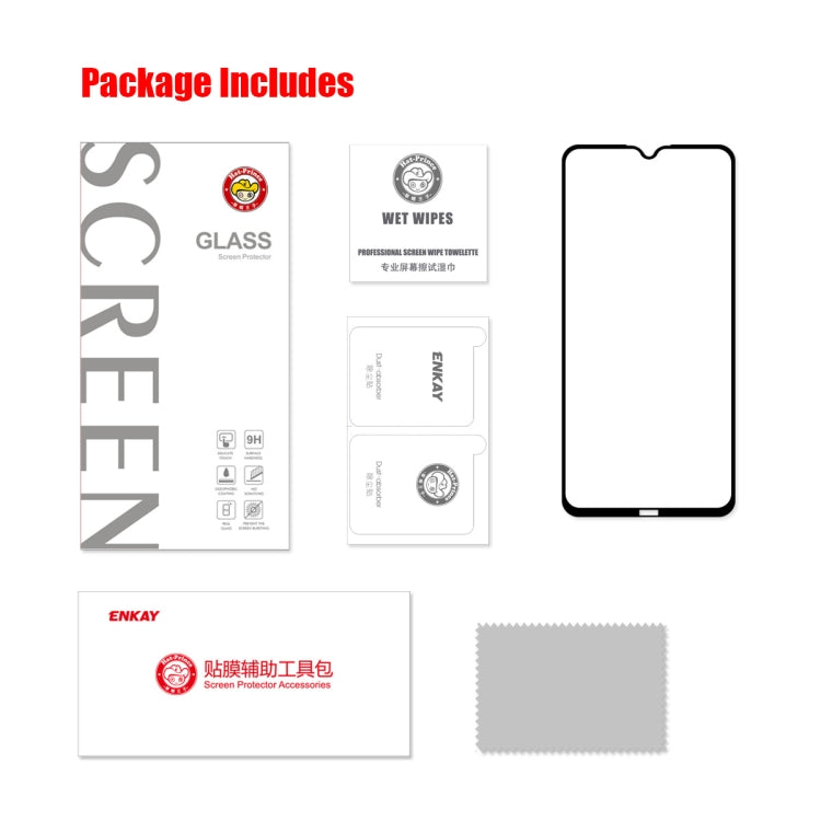 For Redmi Note 8 2021 ENKAY Hat-Prince Full Glue 0.26mm 9H 2.5D Tempered Glass Screen Protector Full Coverage Film Eurekaonline
