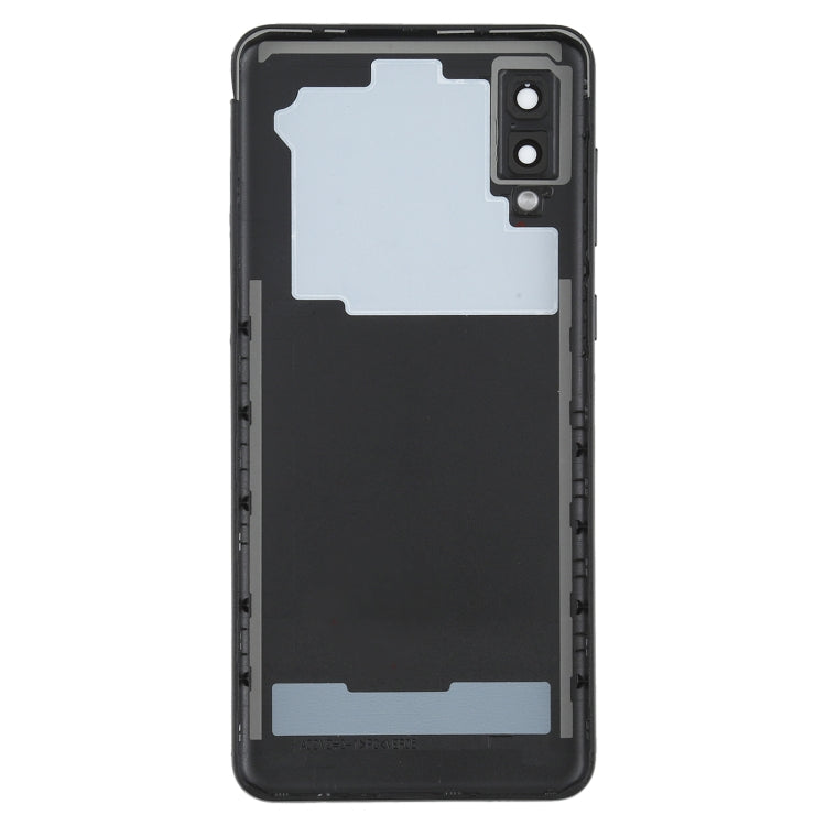 For Samsung Galaxy A02 Battery Back Cover with Camera Lens Cover (Black) Eurekaonline
