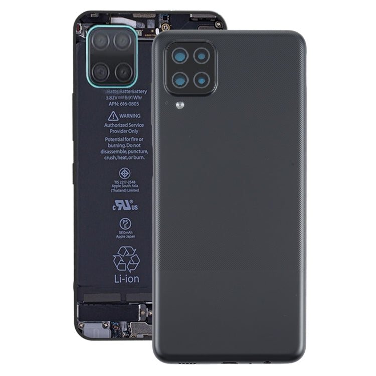 For Samsung Galaxy A12 Battery Back Cover (Black) Eurekaonline