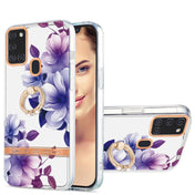 For Samsung Galaxy A21s / A217F Ring IMD Flowers TPU Phone Case(Purple Begonia) Eurekaonline