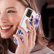 For Samsung Galaxy A21s / A217F Ring IMD Flowers TPU Phone Case(Purple Begonia) Eurekaonline