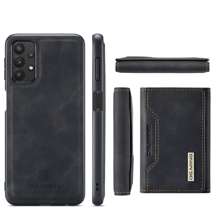 For Samsung Galaxy A32 5G DG.MING M2 Series 3-Fold Multi Card Bag + Magnetic Back Cover Shockproof Case with Wallet & Holder Function(Black) Eurekaonline