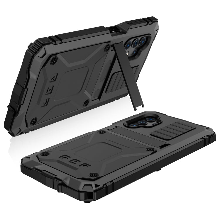  M32 5G R-JUST Waterproof Shockproof Dustproof Metal + Silicone Protective Case with Holder(Black) Eurekaonline