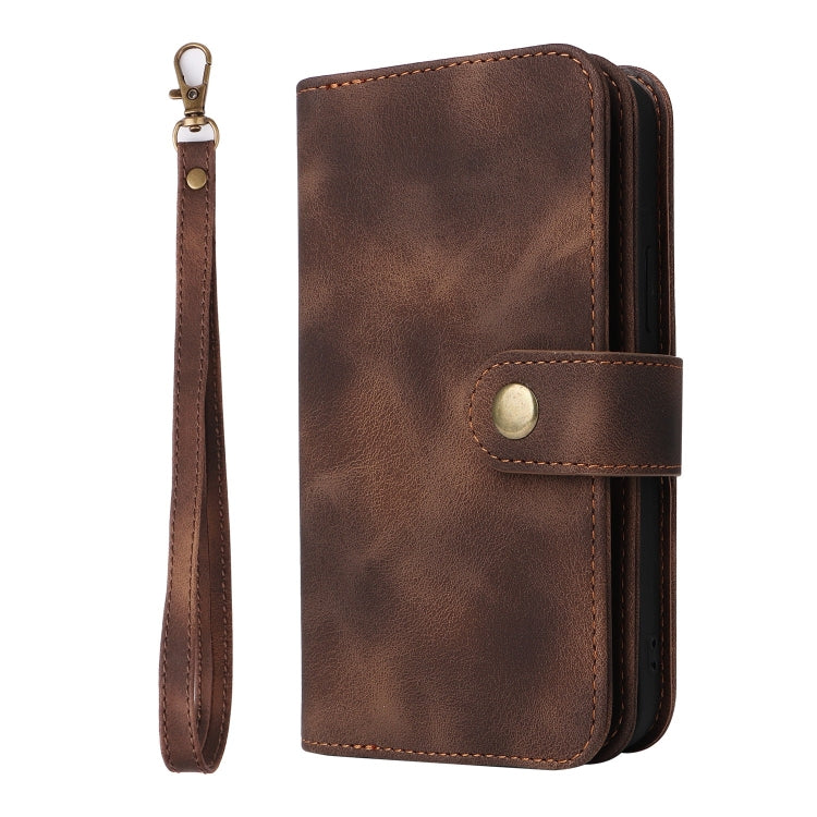 For Samsung Galaxy A32 5G Multifunctional Card Slot Zipper Wallet Leather Phone Case(Brown) Eurekaonline