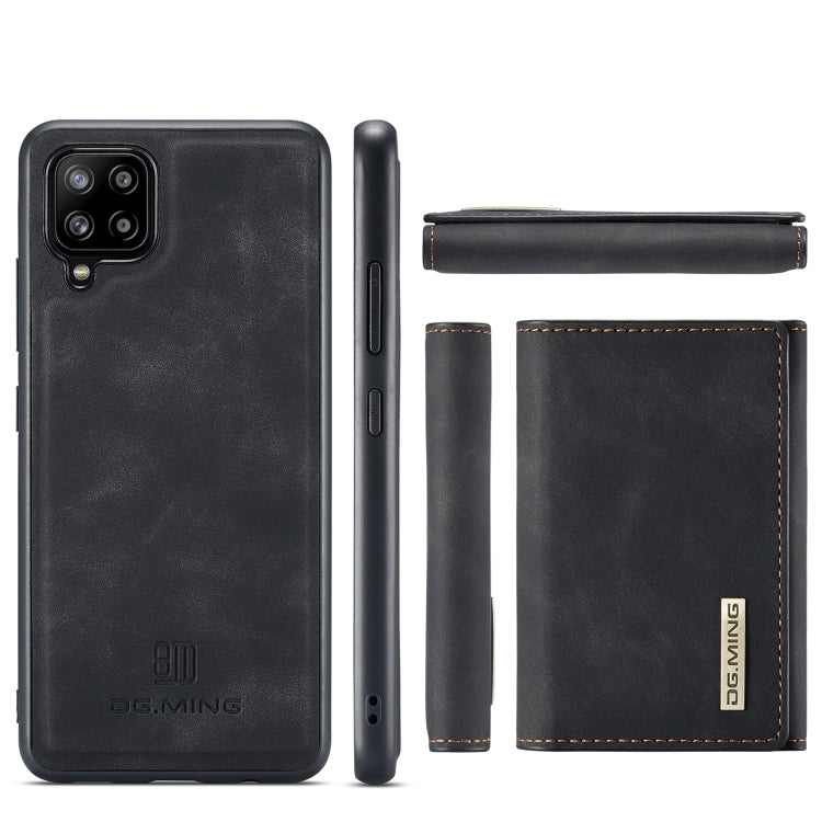 For Samsung Galaxy A42 5G DG.MING M1 Series 3-Fold Multi Card Wallet + Magnetic Back Cover Shockproof Case with Holder Function(Black) Eurekaonline