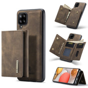 For Samsung Galaxy A42 5G DG.MING M1 Series 3-Fold Multi Card Wallet + Magnetic Back Cover Shockproof Case with Holder Function(Coffee) Eurekaonline