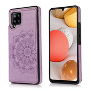 For Samsung Galaxy A42 5G Double Buckle Mandala PU+TPU Phone Case(Purple) Eurekaonline