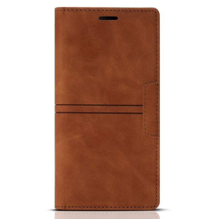 For Samsung Galaxy A42 5G Dream Magnetic Suction Business Horizontal Flip PU Leather Case with Holder & Card Slot & Wallet(Brown) Eurekaonline