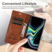 For Samsung Galaxy A42 5G Dream Magnetic Suction Business Horizontal Flip PU Leather Case with Holder & Card Slot & Wallet(Brown) Eurekaonline