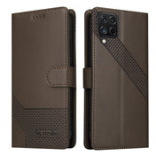 For Samsung Galaxy A42 5G GQUTROBE Skin Feel Magnetic Leather Phone Case(Brown) Eurekaonline