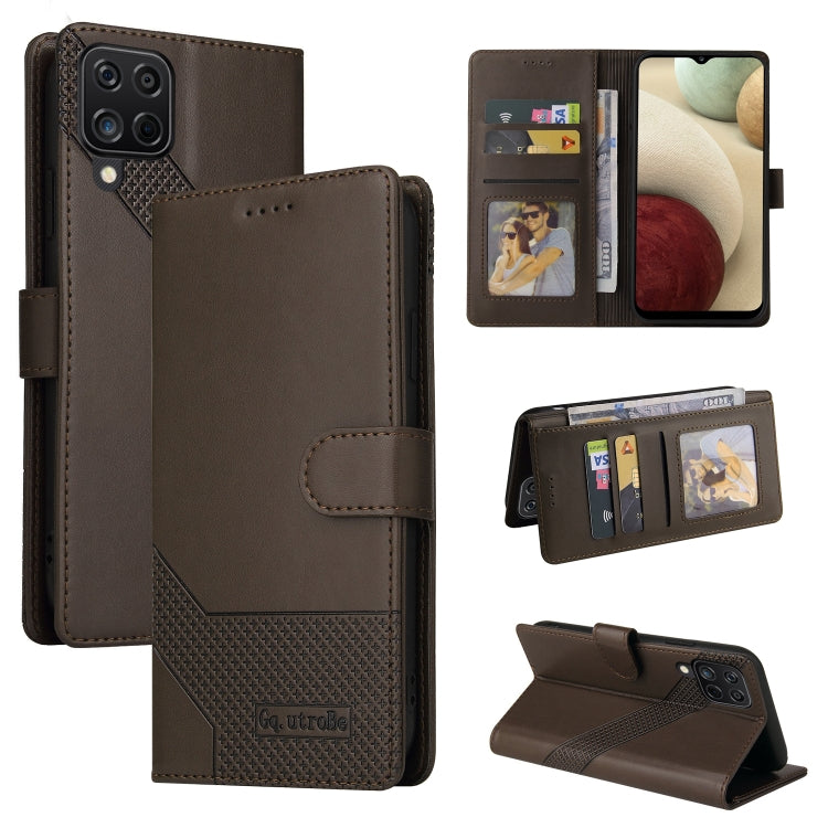 For Samsung Galaxy A42 5G GQUTROBE Skin Feel Magnetic Leather Phone Case(Brown) Eurekaonline