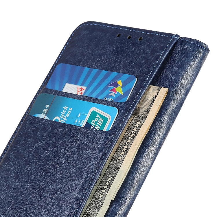 For Samsung Galaxy A42 5G Magnetic Crazy Horse Texture Horizontal Flip Leather Case with Holder & Card Slots & Wallet(Blue) Eurekaonline