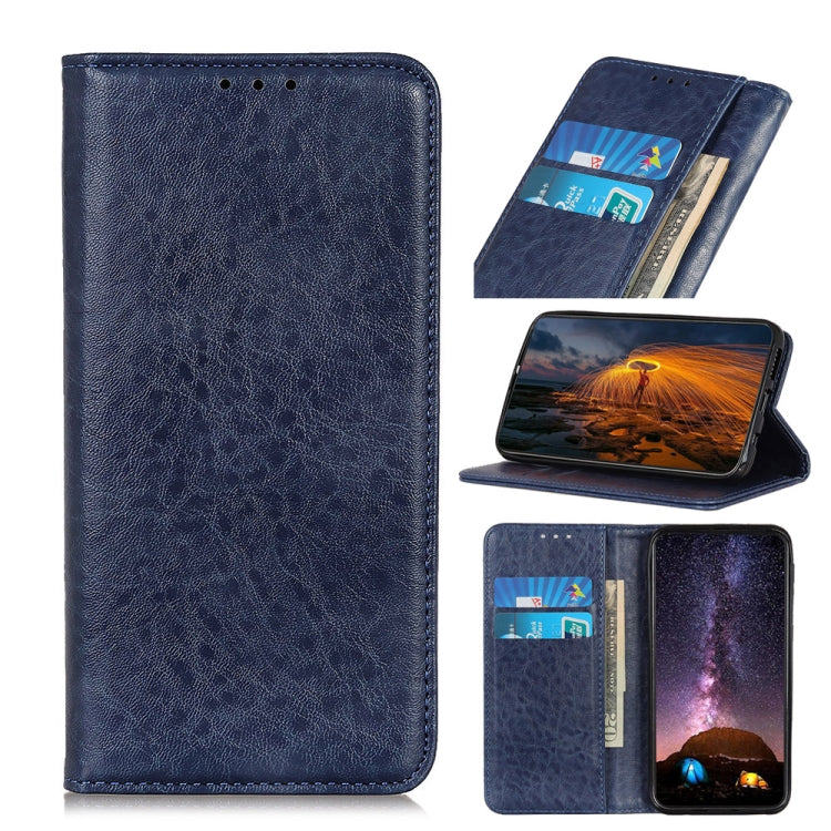 For Samsung Galaxy A42 5G Magnetic Crazy Horse Texture Horizontal Flip Leather Case with Holder & Card Slots & Wallet(Blue) Eurekaonline