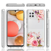 For Samsung Galaxy A42 5G PC+TPU Transparent Painted Phone Case(Pink Rose) Eurekaonline