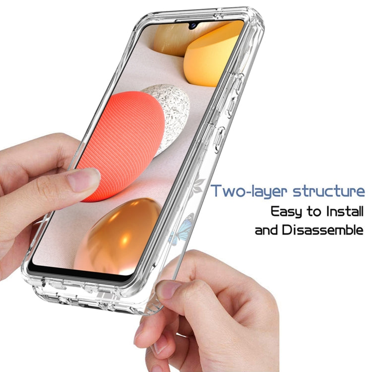For Samsung Galaxy A42 5G PC+TPU Transparent Painted Phone Case(Tree Butterflies) Eurekaonline