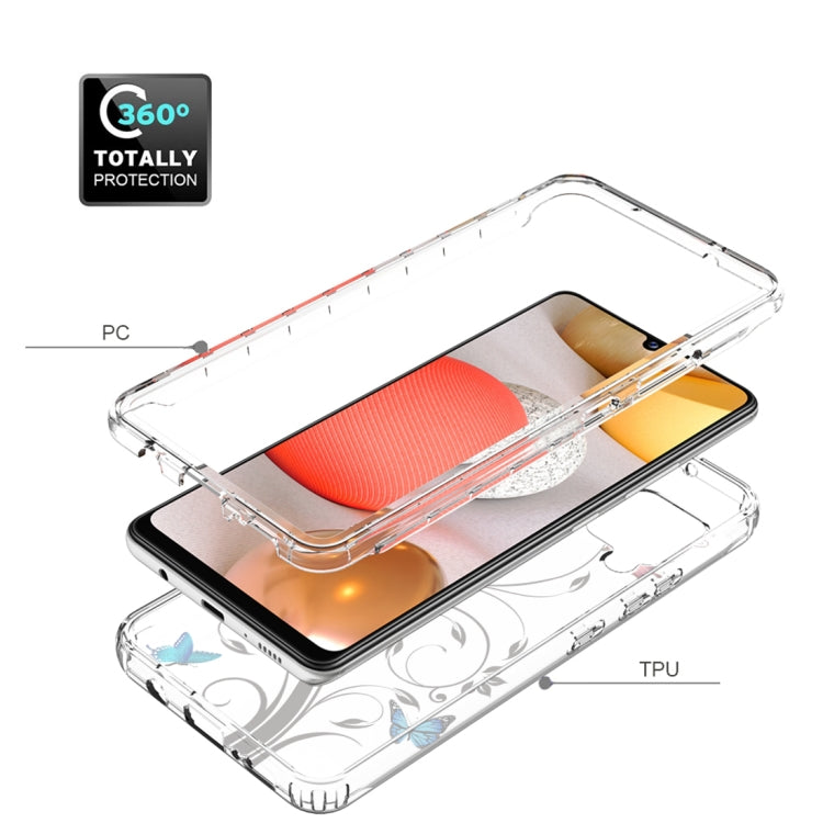 For Samsung Galaxy A42 5G PC+TPU Transparent Painted Phone Case(Tree Butterflies) Eurekaonline