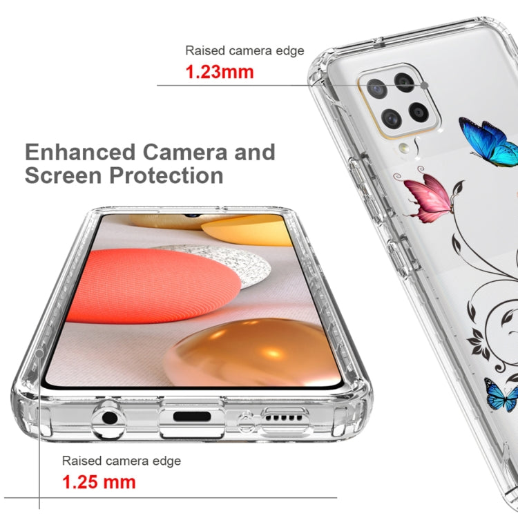 For Samsung Galaxy A42 5G PC+TPU Transparent Painted Phone Case(Tree Butterflies) Eurekaonline