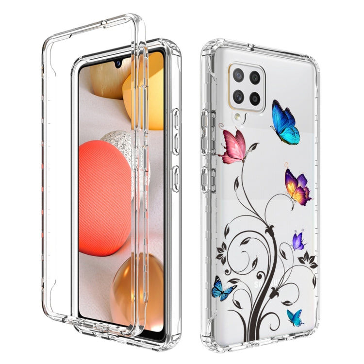 For Samsung Galaxy A42 5G PC+TPU Transparent Painted Phone Case(Tree Butterflies) Eurekaonline