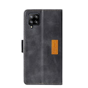 For Samsung Galaxy A42 5G Retro Texture Contrast Color Side Buckle Horizontal Flip Leather Case with Holder & Card Slots & Wallet(Black) Eurekaonline