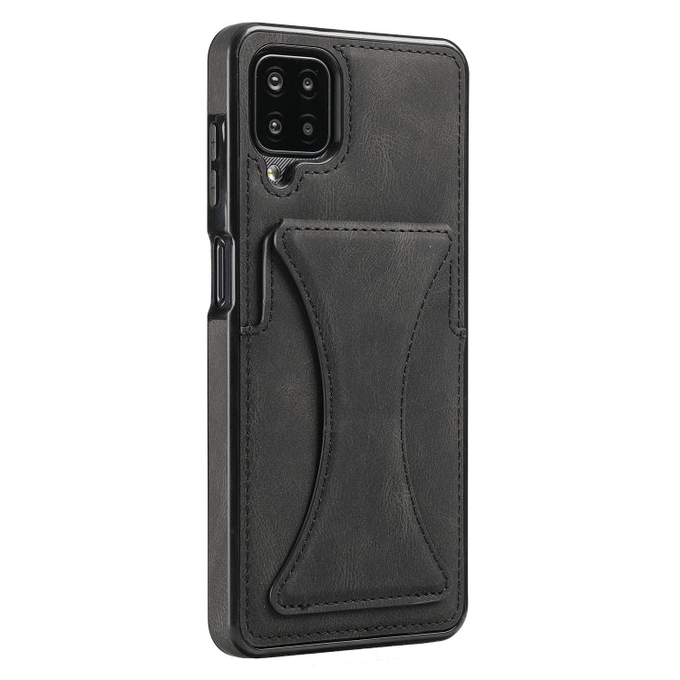 For Samsung Galaxy A42 5G Ultra-thin Shockproof Protective Case with Holder & Metal Magnetic Function(Black) Eurekaonline