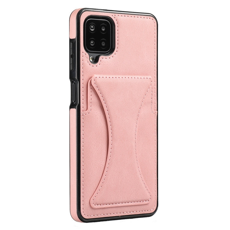 For Samsung Galaxy A42 5G Ultra-thin Shockproof Protective Case with Holder & Metal Magnetic Function(Rose Gold) Eurekaonline