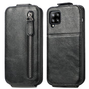 For Samsung Galaxy A42 5G Zipper Wallet Vertical Flip Leather Phone Case(Black) Eurekaonline
