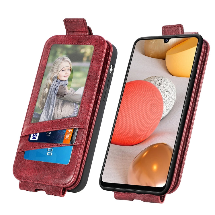 For Samsung Galaxy A42 5G Zipper Wallet Vertical Flip Leather Phone Case(Red) Eurekaonline