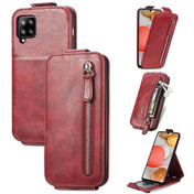 For Samsung Galaxy A42 5G Zipper Wallet Vertical Flip Leather Phone Case(Red) Eurekaonline