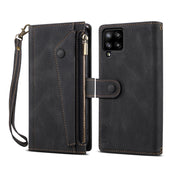 For Samsung Galaxy A42 / M42 5G Retro Frosted Horizontal Flip Leather Case with Holder & Card Slot & Wallet & Zipper Pocket & Lanyard(Black) Eurekaonline