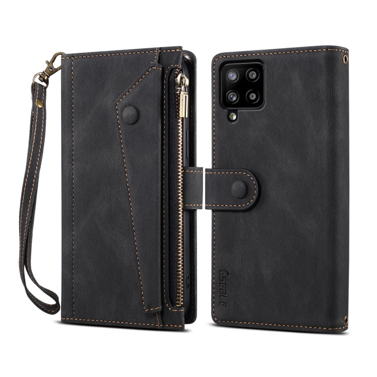  M42 5G Retro Frosted Horizontal Flip Leather Case with Holder & Card Slot & Wallet & Zipper Pocket & Lanyard(Black) Eurekaonline
