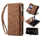 For Samsung Galaxy A42 / M42 5G Retro Frosted Horizontal Flip Leather Case with Holder & Card Slot & Wallet & Zipper Pocket & Lanyard(Brown) Eurekaonline