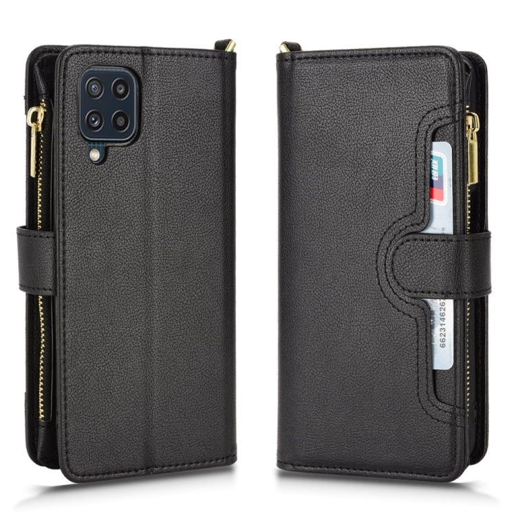 For Samsung Galaxy M32 4G Litchi Texture Zipper Leather Phone Case(Black) Eurekaonline