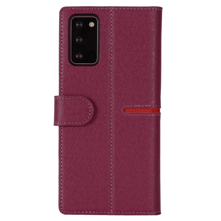 For Samsung Galaxy Note 20 GEBEI Top-grain Leather Horizontal Flip Protective Case with Holder & Card Slots & Wallet & Photo Frame(Wine Red) Eurekaonline