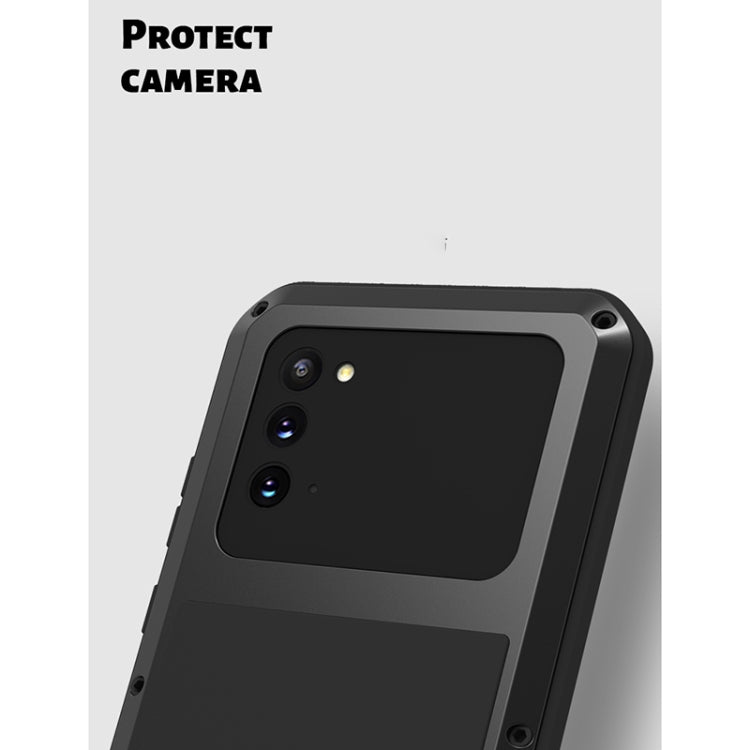For Samsung Galaxy Note 20 LOVE MEI Metal Shockproof Waterproof Dustproof Protective Case without Glass(Black) Eurekaonline
