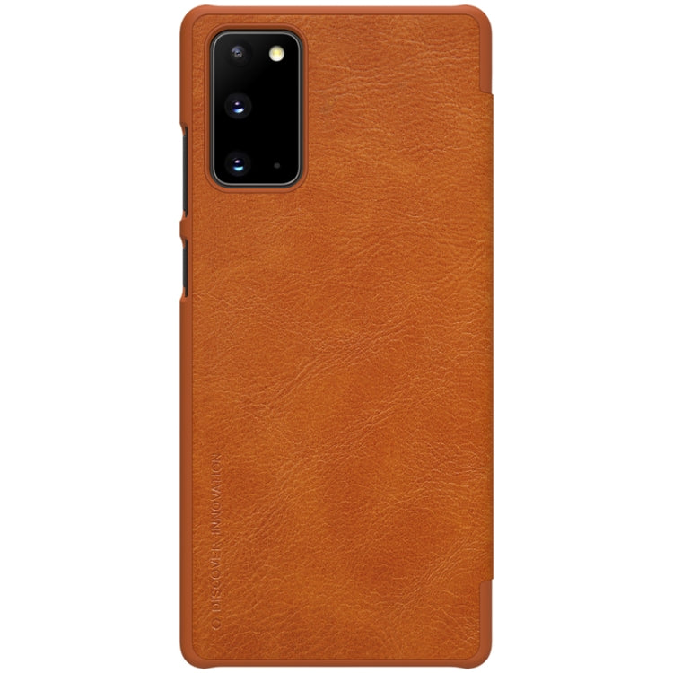 For Samsung Galaxy Note 20 NILLKIN QIN Series Crazy Horse Texture Horizontal Flip Leather Case with Card Slot(Brown) Eurekaonline