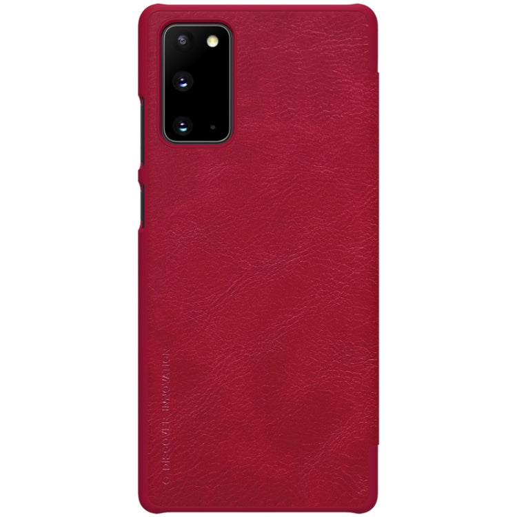 For Samsung Galaxy Note 20 NILLKIN QIN Series Crazy Horse Texture Horizontal Flip Leather Case with Card Slot(Red) Eurekaonline