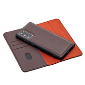 For Samsung Galaxy Note20 2 in 1 Detachable Magnetic Horizontal Flip Genuine Leather Case with Holder & Card Slots & Wallet(Dark Brown) Eurekaonline