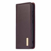 For Samsung Galaxy Note20 2 in 1 Detachable Magnetic Horizontal Flip Genuine Leather Case with Holder & Card Slots & Wallet(Dark Brown) Eurekaonline