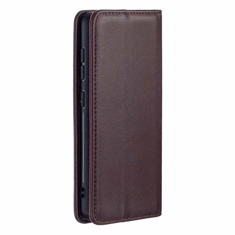 For Samsung Galaxy Note20 2 in 1 Detachable Magnetic Horizontal Flip Genuine Leather Case with Holder & Card Slots & Wallet(Dark Brown) Eurekaonline