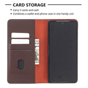 For Samsung Galaxy Note20 2 in 1 Detachable Magnetic Horizontal Flip Genuine Leather Case with Holder & Card Slots & Wallet(Dark Brown) Eurekaonline