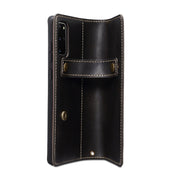 For Samsung Galaxy Note20 Denior Oil Wax Cowhide DK Magnetic Button Leather Phone Case(Black) Eurekaonline