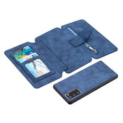 For Samsung Galaxy Note20 Detachable Frosted Magnetic Horizontal Flip PU Leather Case with Card Slots & Holder & Zipper Wallet & Photo Frame(Blue) Eurekaonline