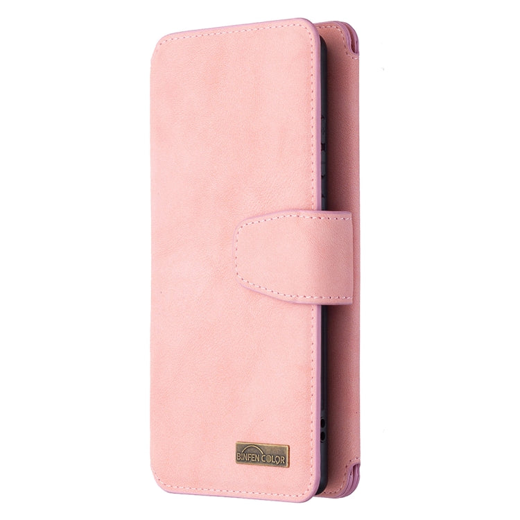 For Samsung Galaxy Note20 Detachable Frosted Magnetic Horizontal Flip PU Leather Case with Card Slots & Holder & Zipper Wallet & Photo Frame(Pink) Eurekaonline