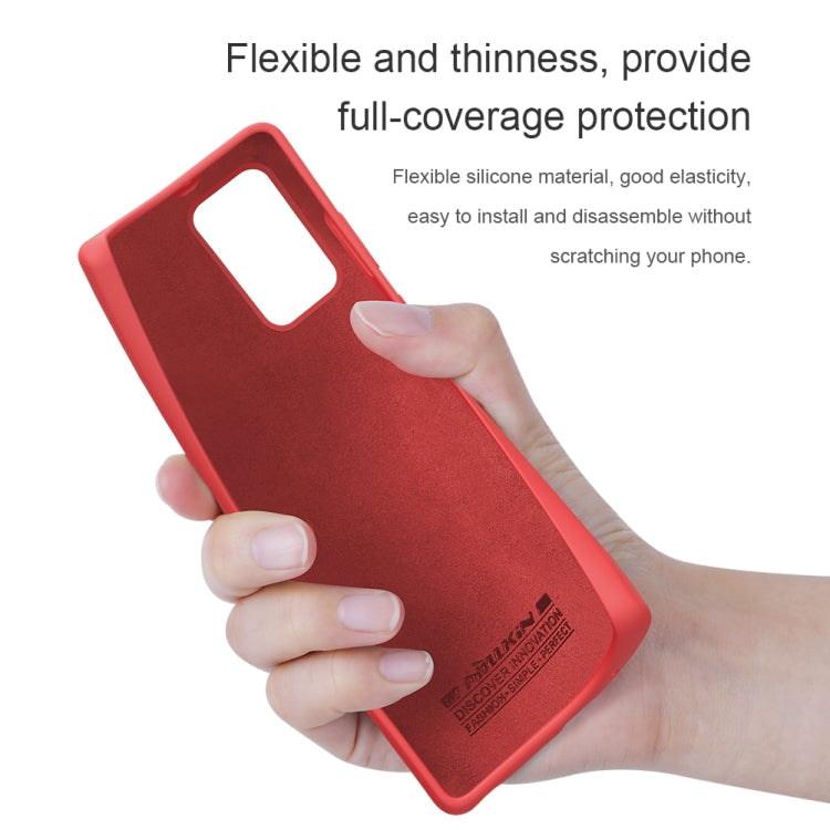 For Samsung Galaxy Note20 NILLKIN Flex Pure Series Solid Color Liquid Silicone Dropproof Protective Case(Red) Eurekaonline